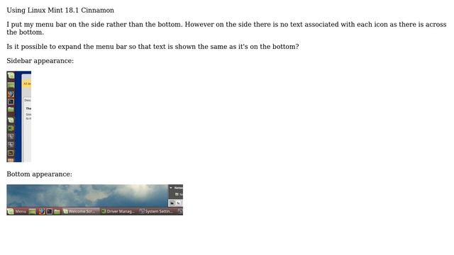 Unix & Linux: Linux mint 18.1 with menu bar on the side can we show application text? смотреть онлайн