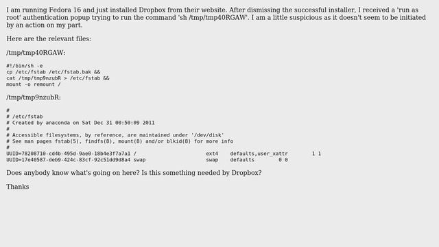 suspicious Fedora 'run as root' request? смотреть онлайн