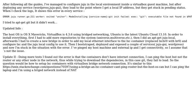 Ubuntu: Error deploying services in juju local смотреть онлайн