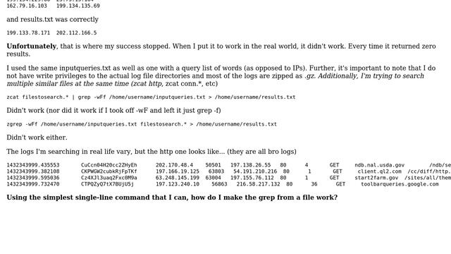 grep to compare files not working смотреть онлайн