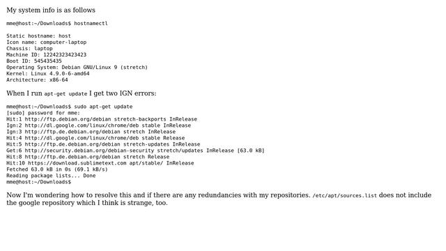 How to resolve apt-get error IGN & redundancies in sources.list? смотреть онлайн