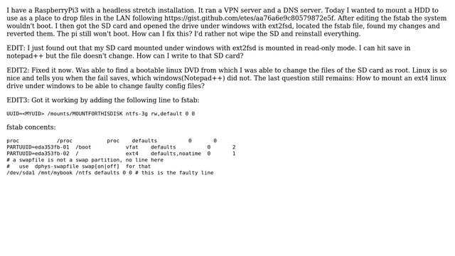 Raspberry Pi: Raspian not booting after editing fstab and reverting changes смотреть онлайн