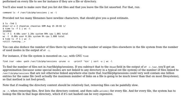 Unix & Linux: How to determine how many files are within a directory without counting? смотреть онлайн