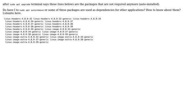 Ubuntu: Packages dependencies after sudo apt upgrade? смотреть онлайн