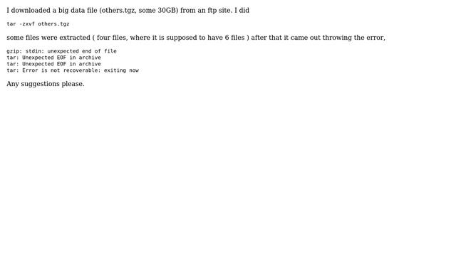 Ubuntu: Problem with extracting .tgz file смотреть онлайн