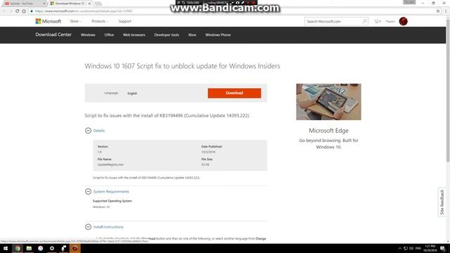 FIX KB3194798 Failed to Install - Win 10 Version 1607 for x64-based Systems смотреть онлайн
