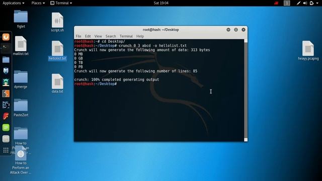 Create wordlist for bruteforce hack using Crunch смотреть онлайн