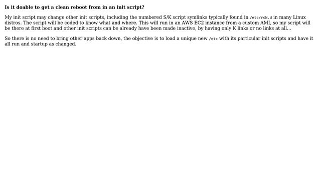 Unix & Linux: rebooting in an init script смотреть онлайн