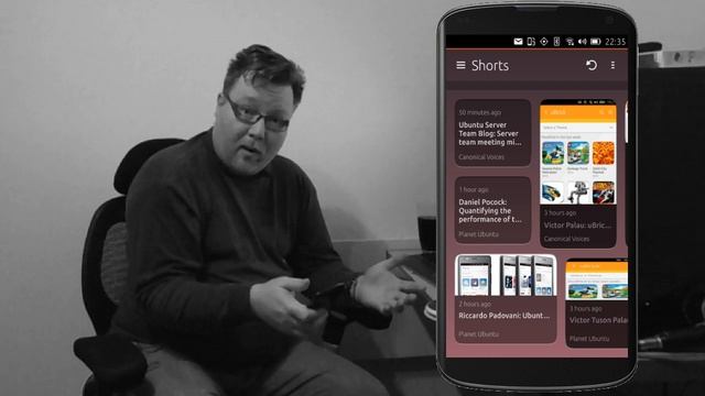 Swiping to control the Ubuntu phone смотреть онлайн