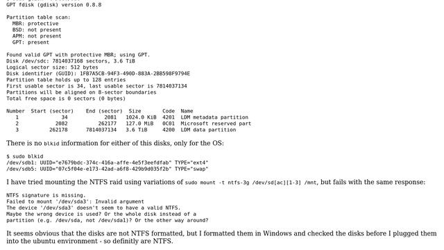 Ubuntu: Problem mounting raid 0 NTFS drives in Ubuntu server 14.04 смотреть онлайн