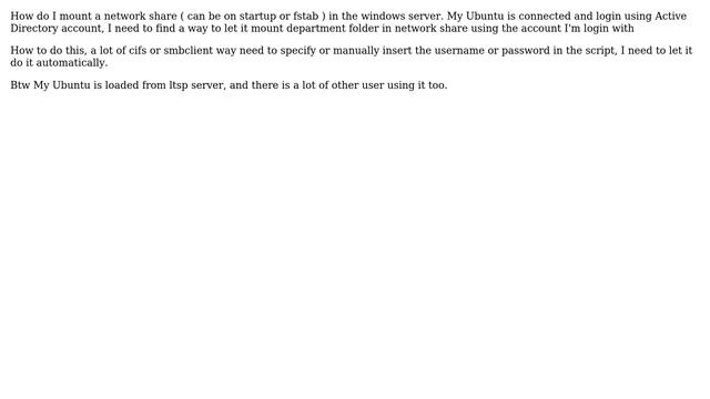 Ubuntu: Mounting Network Share Folder using Active Directory Credentials смотреть онлайн
