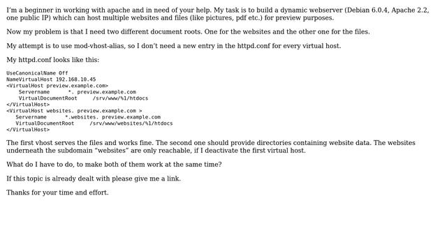 DevOps & SysAdmins: Apache 2.2 mod-vhost-alias with multiple document roots смотреть онлайн