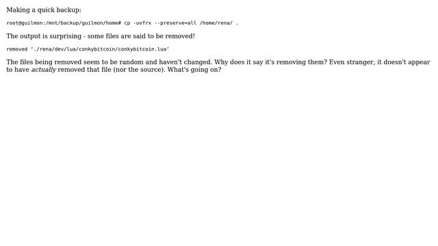 Unix & Linux: cp says it's removing files, but shouldn't be смотреть онлайн