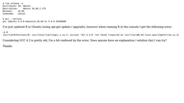 Ubuntu GCC Version error in libgfortran смотреть онлайн