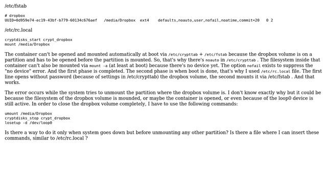 How to automatically unmount encrypted loop device at shutdown? смотреть онлайн