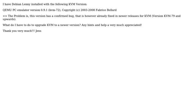 DevOps & SysAdmins: Debian (Lenny) how to Upgrade KVM to newer version? смотреть онлайн