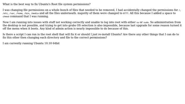 How do you fix file permissions for root directory? смотреть онлайн