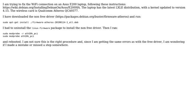 Did I install correctly the wireless card driver? смотреть онлайн