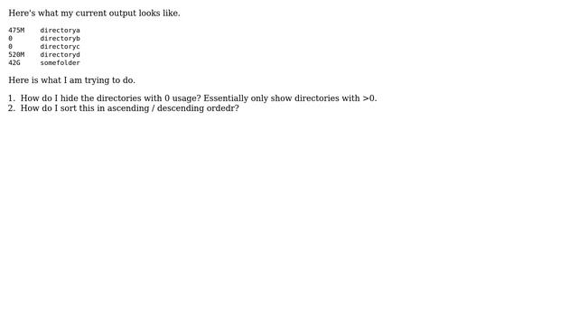 du -sh \* , hide directories with 0 usage (2 Solutions!!) смотреть онлайн