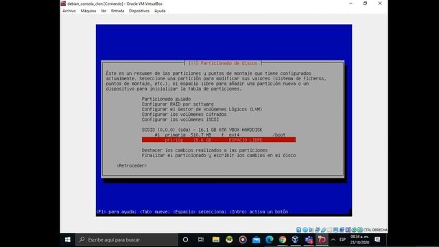 COMO INSTALAR DEBIAN 10 (CONSOLA) + CONFIGURACION DE PARTICIONES PARA UN SERVIDOR ESTANDAR смотреть онлайн