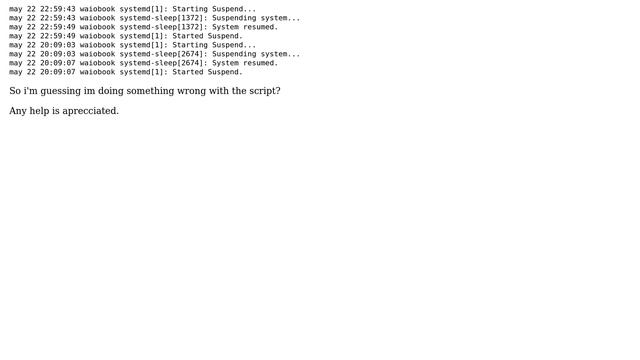 Ubuntu: Trouble adapting sleep hook to systemd смотреть онлайн