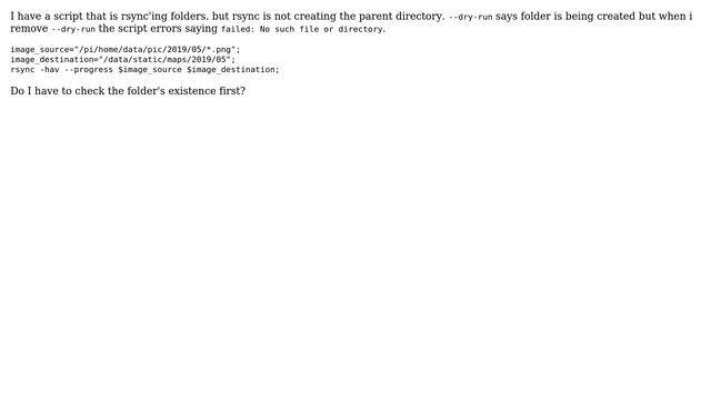 Unix & Linux: Rsync isn't creating parent folders смотреть онлайн