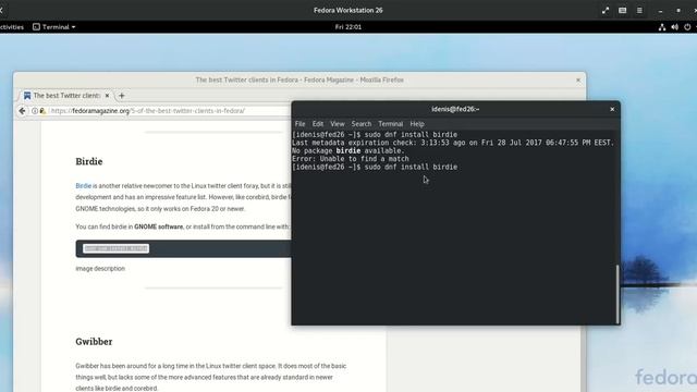 Лучшие клиенты Twitter в Fedora 26 смотреть онлайн