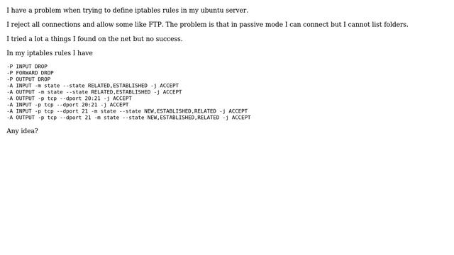 DevOps & SysAdmins: Ubuntu Iptables FTP passive mode смотреть онлайн