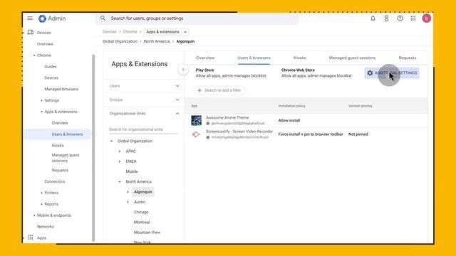 Customizing Extension Management Policies