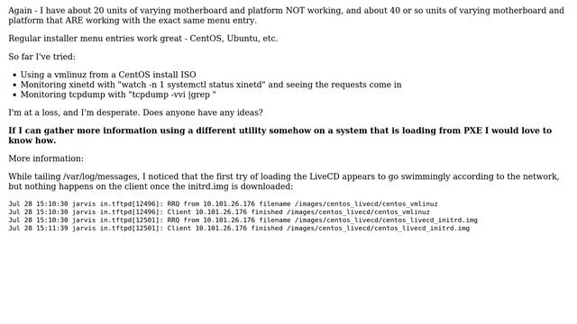 DevOps & SysAdmins: PXE - LiveCD suddenly not loading for many units, works for many others? смотреть онлайн