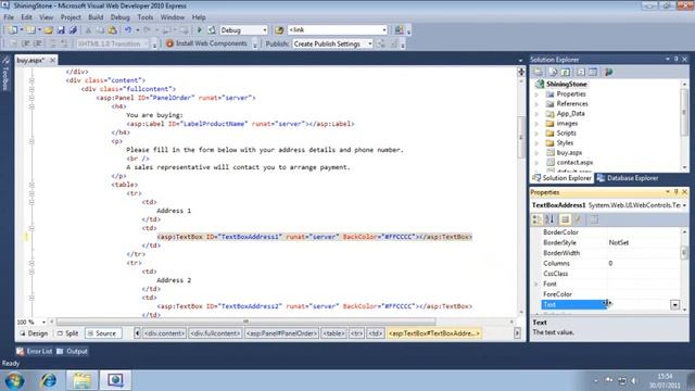 ASP.NET 4.0 Essential Skills Lesson 1-13: Change properties in Source view смотреть онлайн