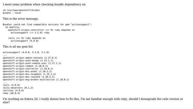DevOps & SysAdmins: Ruby gems issue on Openshift origin on fedora 20 смотреть онлайн