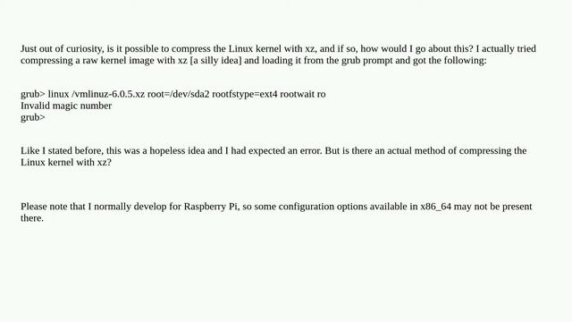 Unix: Compress Linux Kernel with xz смотреть онлайн