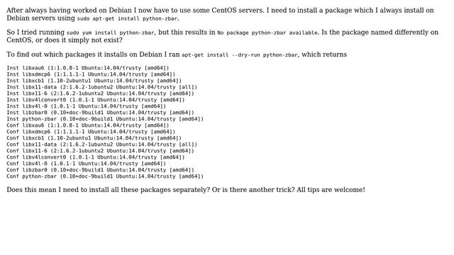 Debian user learning CentOS: how to install this package? смотреть онлайн