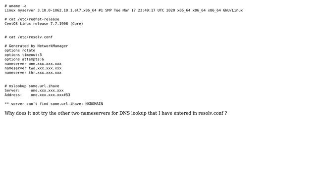 Unix & Linux: /etc/resolv.conf on CentOS7 doesn't seem to honor options смотреть онлайн
