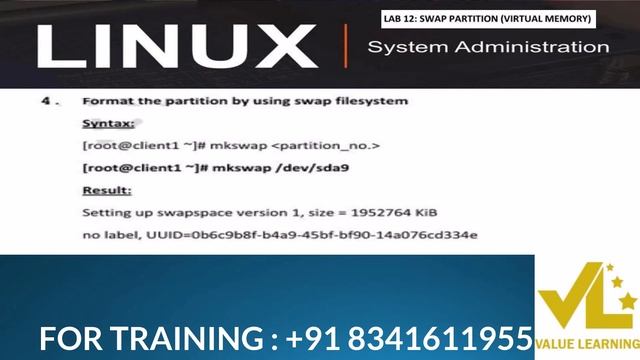 LAB 12 SWAP PARTITION VIRTUAL MEMORY IN LINUX | LINUX ADMIN VIDEOS IN TELUGU | LINUX CERTIFICATION смотреть онлайн