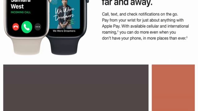 Apple Watch SE 2nd Gen GPS + Cellular 44mm Smart Watch WMidnight Aluminum Case & Midnight Sport Ban