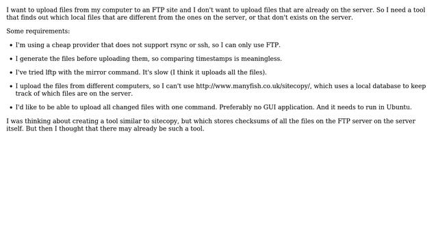 Upload only modified files to FTP server смотреть онлайн