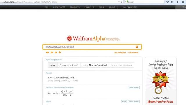 Finding Roots | Newton - Raphson Method | Wolframalpha.com смотреть онлайн