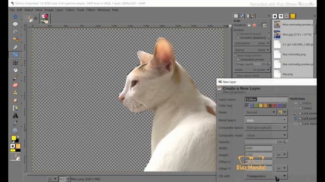 Make transparent image outline in Gimp. смотреть онлайн