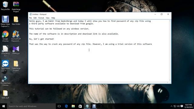 How To Crack password of Zip File | GeeksVerge | Hacking | Tutorials смотреть онлайн