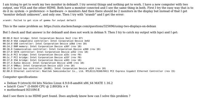 Unix & Linux: Get to work 2 monitors in debian9 xrandr error смотреть онлайн