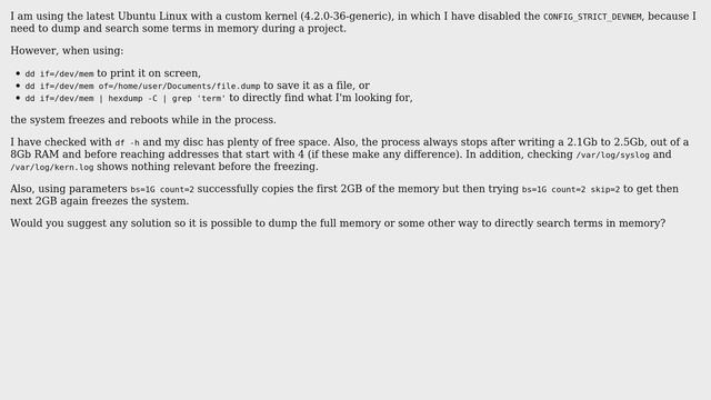 Unix & Linux: Accessing /dev/mem freezes Ubuntu смотреть онлайн