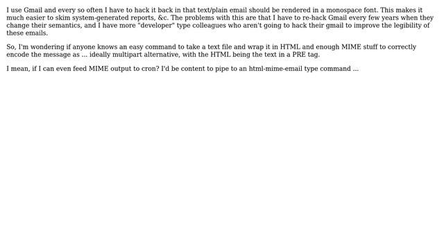 Unix & Linux: Easy Way to Wrap CRON Output in HTML PRE? смотреть онлайн