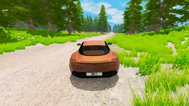 Aston Martin DB 11 vs Fallen Tree – BeamNG Drive смотреть онлайн