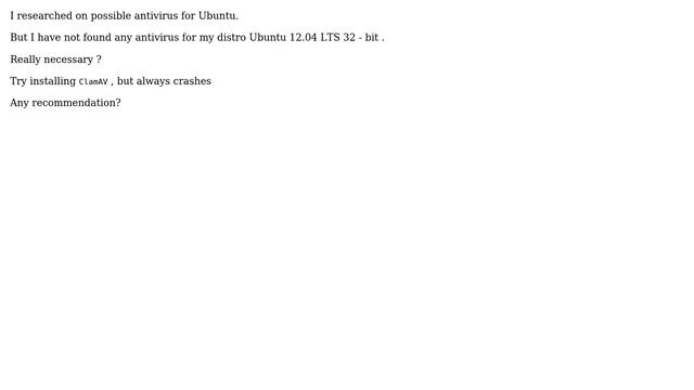 Ubuntu: Need antivirus for Ubuntu? antivirus recommendations? смотреть онлайн