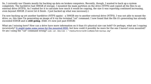 Ubuntu: HDD backups are larger than physical disk size смотреть онлайн