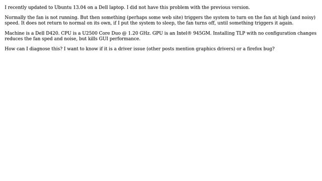 Ubuntu: Upgrade to 13.04. Dell Laptop fan running excessivly смотреть онлайн