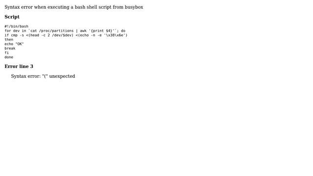 Unix & Linux: Syntax error when exectuting bash shell script from busybox смотреть онлайн
