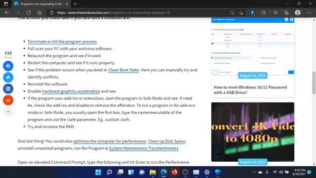 Programs not responding in Windows смотреть онлайн